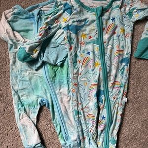 Two little sleepies. Tie dye is NB and other is 0-3 months